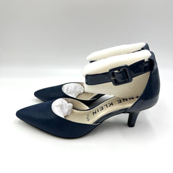 Anne Klein Womens Size 6 Fabulist Navy Blue D'Orsay Pumps‎ Heels Shoes - Picture 6 of 13